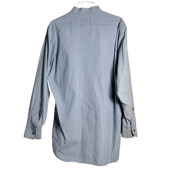 Vintage Chambray Shirt Blouse Pleated Button up Size 8 Cambridge Women's - Picture 4 of 14